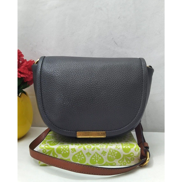 Marc By Marc Jacobs Gray Pebbled Leather Flap Closure Crossbody Bag - Picture 1 of 14